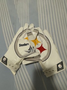 Antonio Brown Custom Nike Team Issued Gloves With Custom Ab Tags