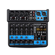 BOMGE 6 Channel Mini DJ Audio sound mixer console with USB interface, Bluetooth