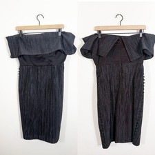 MISHA Collection Lily Black Knee Length Dress Size 6 Off The Shoulder