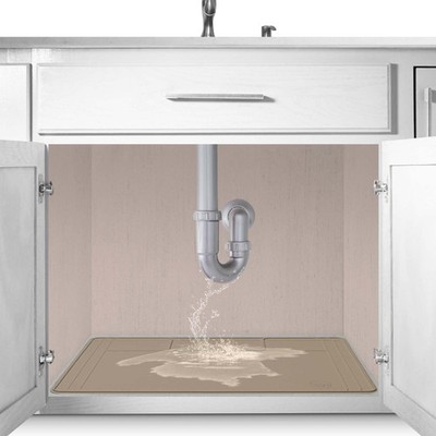 The Original Under Sink Mat - Adjustable Silicone mat, Waterproof Under The Sink
