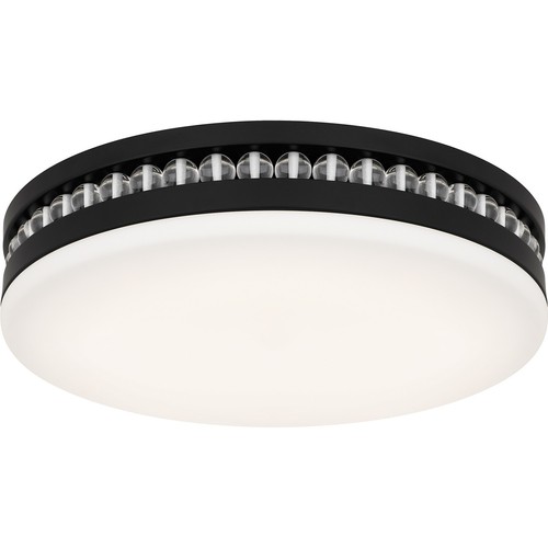 Quoizel QFL6785 Carey 16"W LED Flush Mount Drum Ceiling Fixture - Black