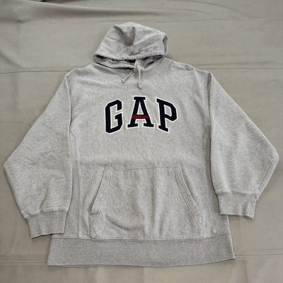 VTG Y2K GAP Athletic Hoodie Gray Pullover Stitch Emo Sweatshirt Men Yeezy M-5206