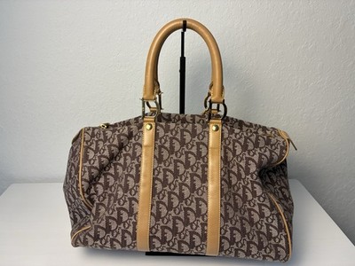 CHRISTIAN DIOR Boston bag Trotter Brown Vintage Authentic From Japan