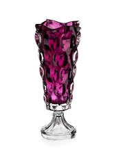 Footed Vase 15" Crystal Purple Bud Vase Home Decor Bohemia Crystal Flower Vase