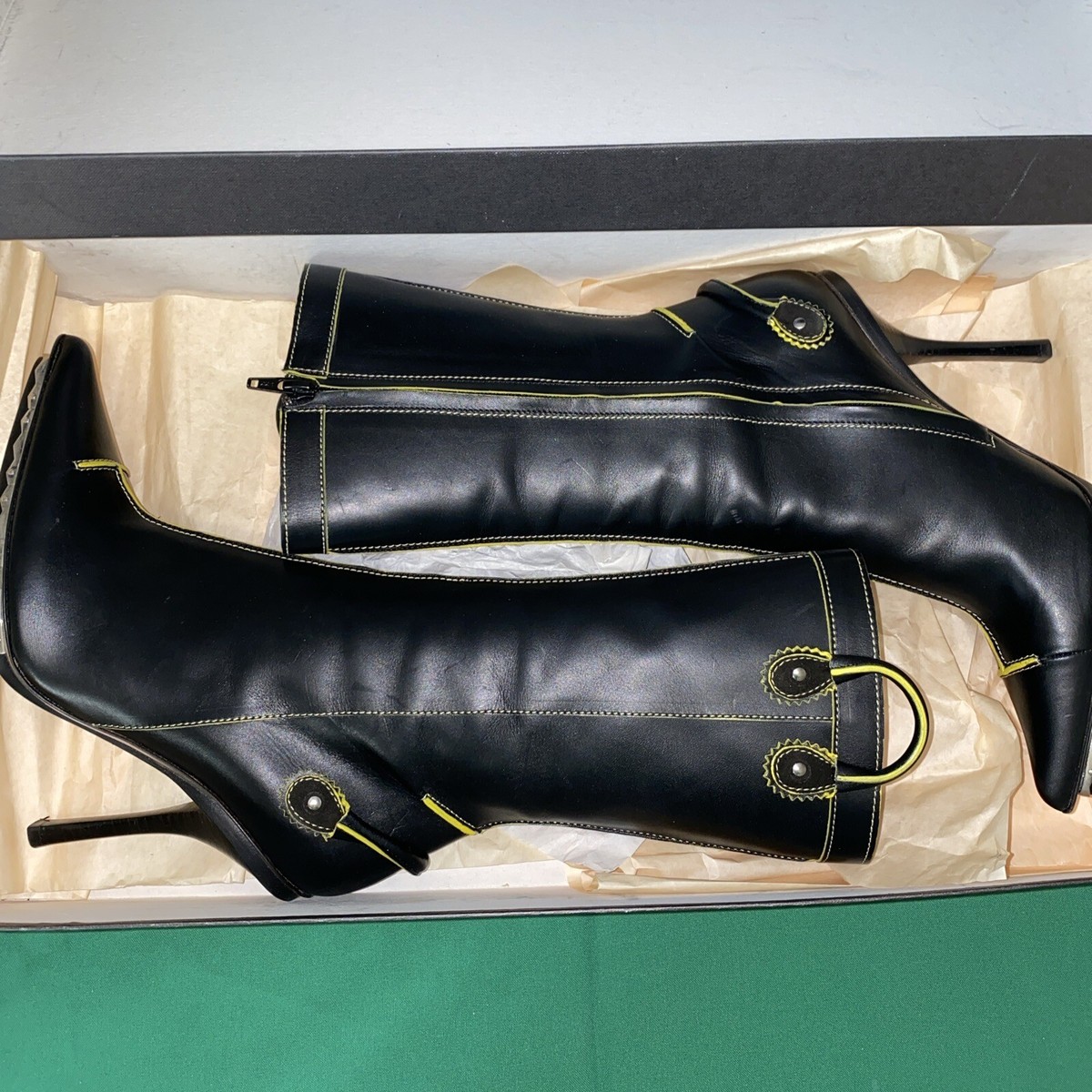 Dsquared2 Limited Edition Q4700 Black/Yellow Leather Tall