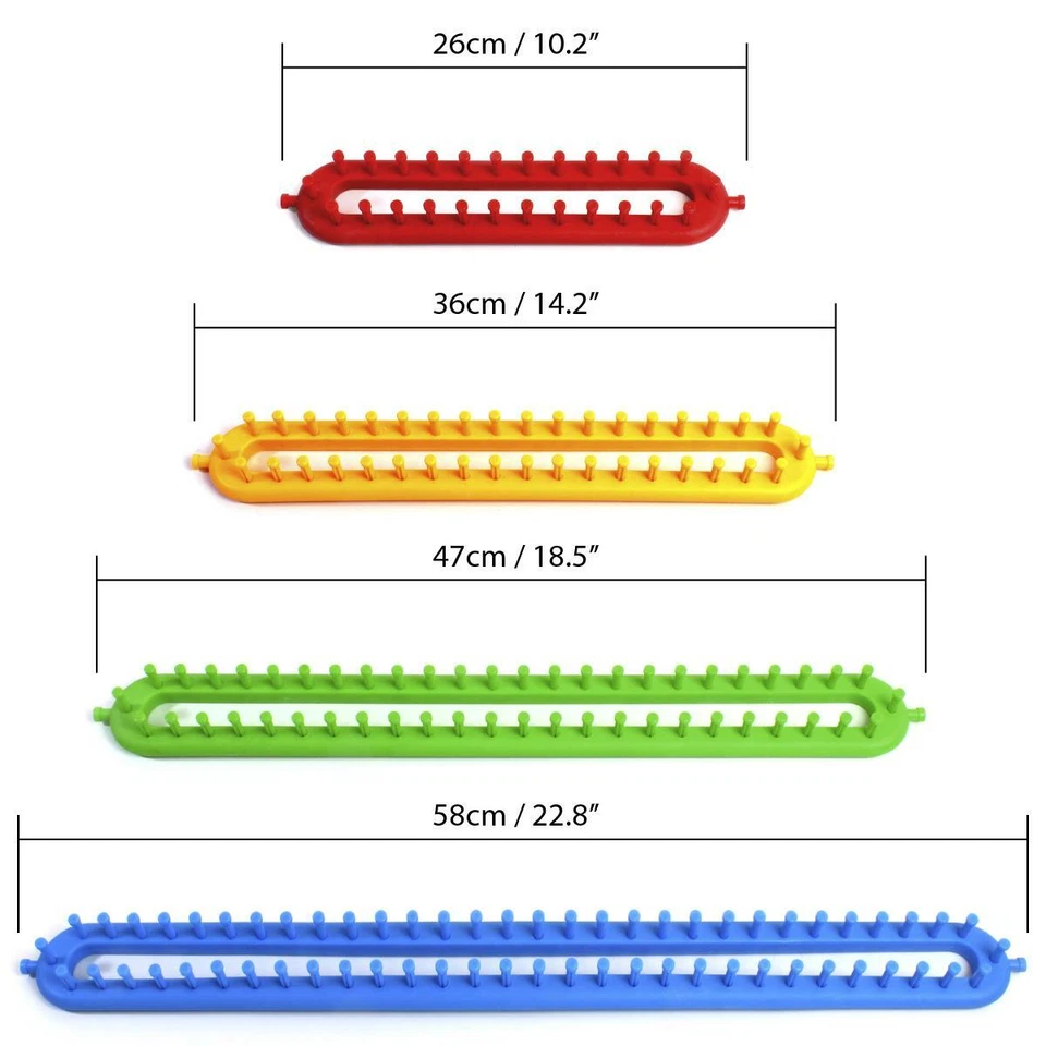 4 Piece Long Knitting Loom Set Knitter Board Straight Rounded Kit - Image 2 of 2