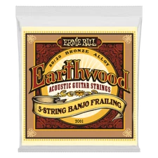 Ernie Ball - Earthwood 80/20 Bronze Loop End 5-String Frailing Banjo Strings 10-