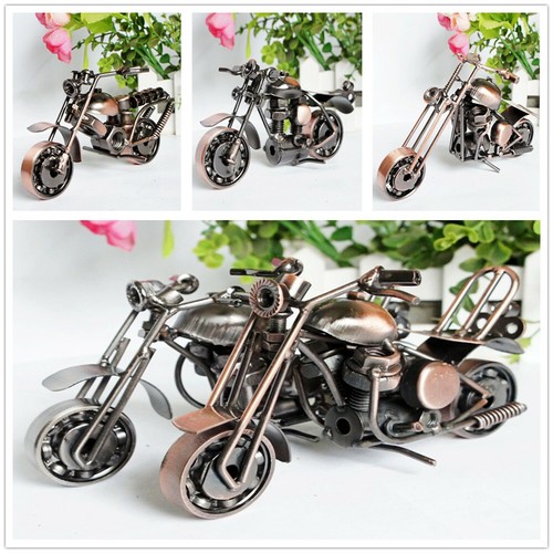 Hand Made Metal Bike Sculptures Scrambler Copper Road Bike Nuts & Bolts Gift - Picture 2 of 3