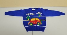 Vintage Tiny Finery 18 Months Car Sweater With Marshall Fields Tag