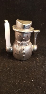 Snowman candle holder Italy  Oneida silver plated
