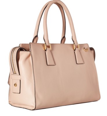New Cole Haan Marli Square Satchel pink nude bag RFID leather Gold