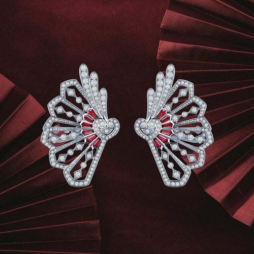 Unique Round White 2.48CT Simulated Sapphire Rubies Beautifully Handmade Earring - Picture 3 of 9