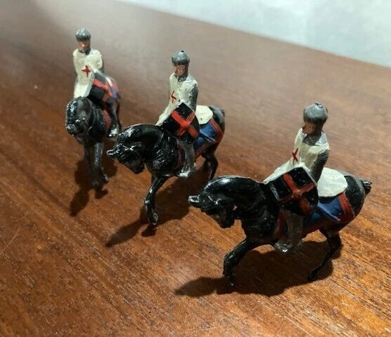 DE COLECCIÓN (PRINCIPIOS DE LOS 50’S), JOHILLCO METAL CABALLEROS TEMPLARIOS, 9 PIEZAS, EN MUY BUEN ESTADO+, DUEÑO ORIGINAL Foto 3 de 4