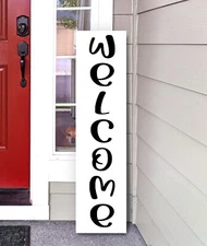 Welcome Vertical Vinyl Decal V4 | Front Porch Home | Die Cut Sticker