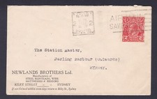 1933 KING GEORGE V 2d PRE-DECIMAL STAMP NEWLANDS BROTHERS COMMERCIAL COVER #B112