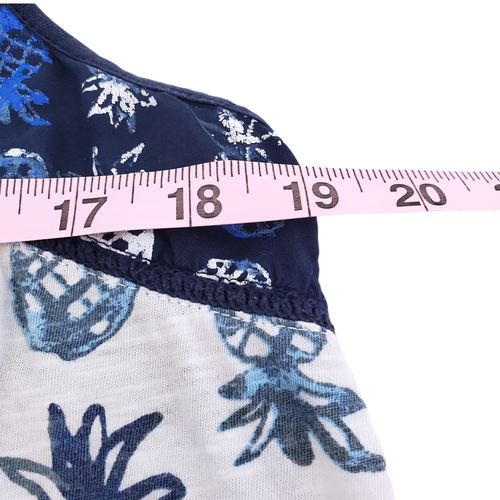 Chip & Pepper Womens Size L Pineapple AOP Tank Top Blue Sleeveless Blouse Top - Picture 4 of 12