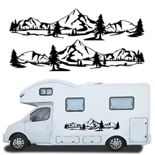 Car Body Forest Mountain Graphic Stickers Decal For Camper RV Trailer Truck