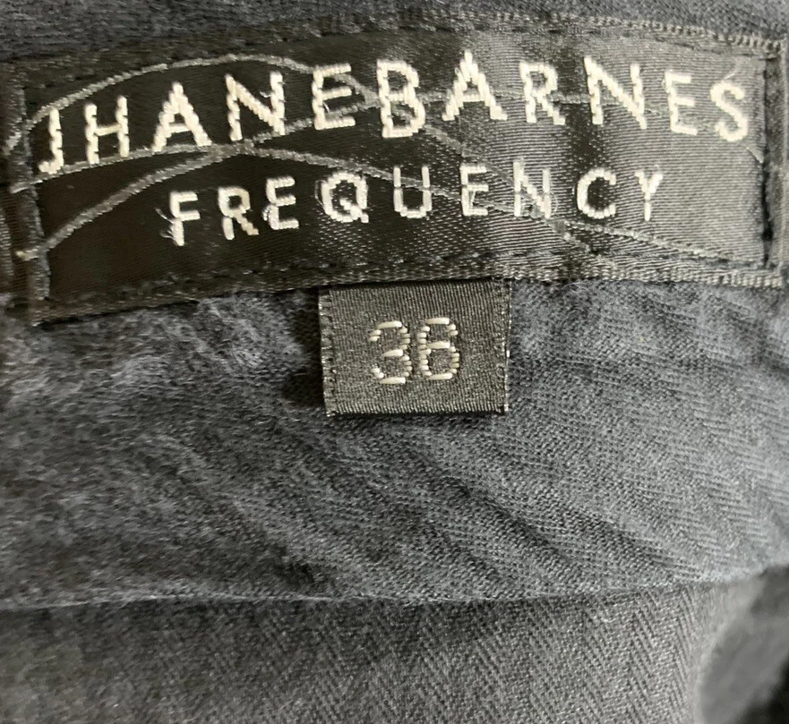 Pantalones Jhane Barnes para hombre 36x33 negro ponte frente plano Foto 4 de 4