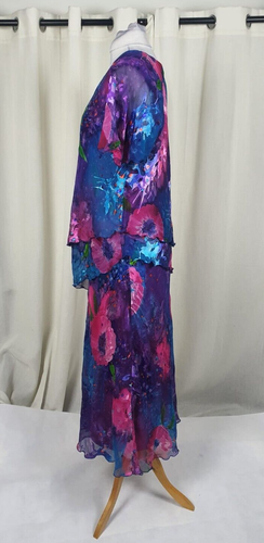 Lewis Henry Silk Blend Skirt Suit Multi UK 20 LN132 ii 04 - Picture 5 of 7