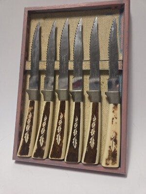 Vtg Regent Shefield Bone Color With Leave Design With Magnetic Display Made...
