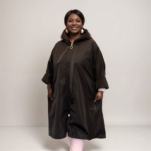 ROCKTHOSECURVES GIACCA DONNA MAC A-LINE LUNGHEZZA LUNGA TAGLIE FORTI CON CAPPUCCIO - Foto 13 di 40