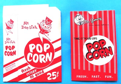 VINTAGE POPCORN BAG BOX  MR DEE  LISH  MONEY FOR CHARITY  4 YOUR COLLECTION LQQK