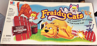 Vintage 1994 Milton Bradley Fraidy Cats  Missing 1 Cat & Rules & Dog