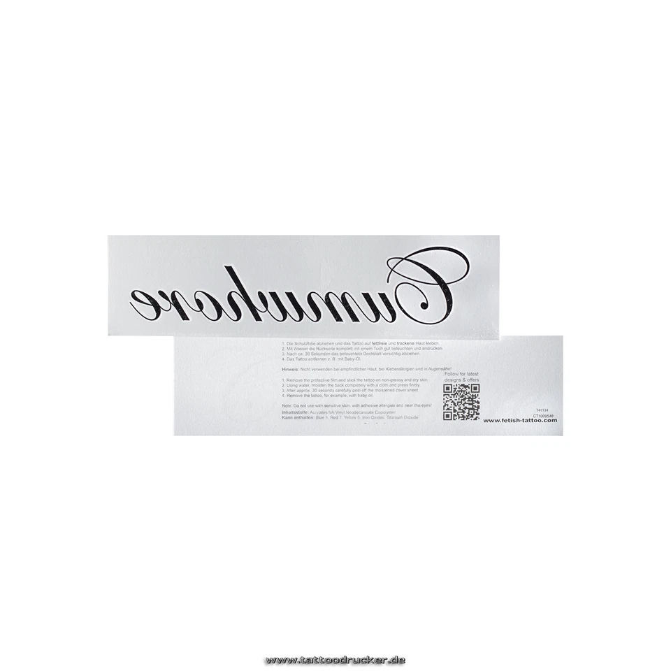 TATTOODRUCKER 5 x Cumwhore Tattoo - Schriftzug in schwarz - Sexy Kinky Fetisch Tattoo (5)
