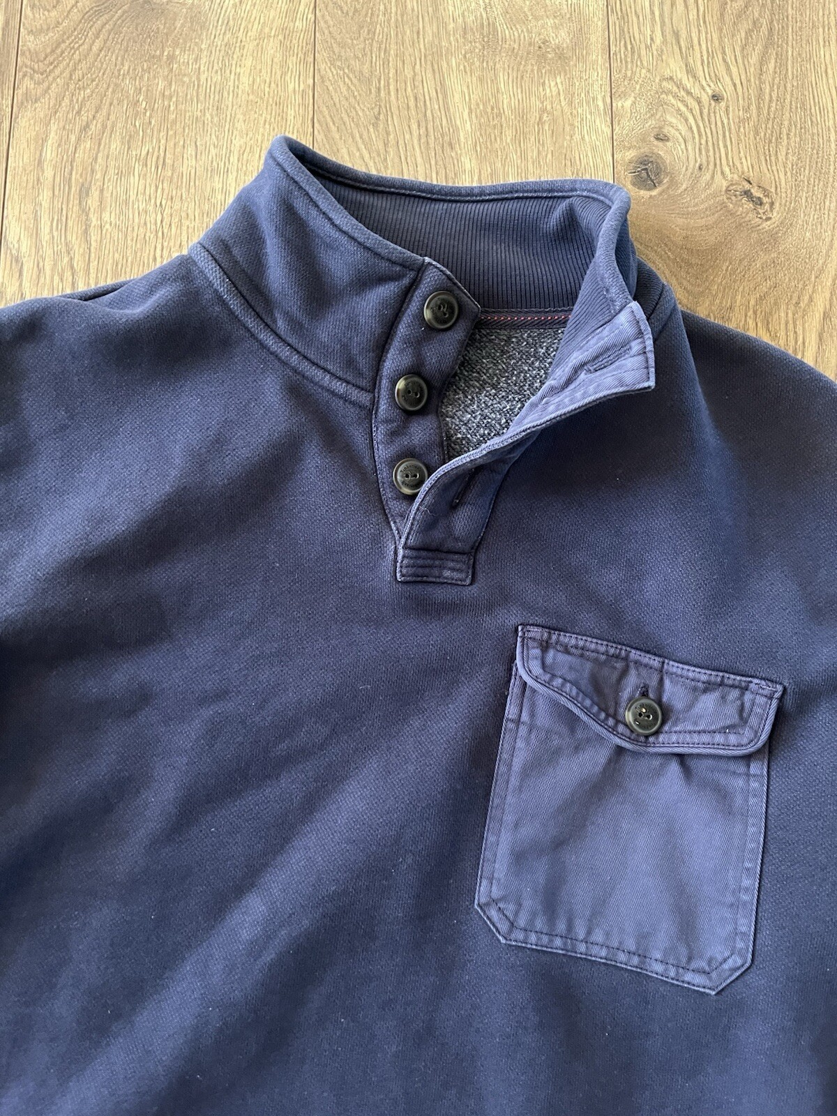 Mens Timberland Pullover 3-Button Sweatshirt Sz S… - image 2