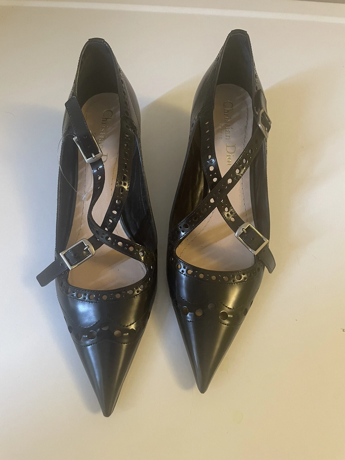 Escarpins Dior à talons cuir luxe noir taille 36,5 M