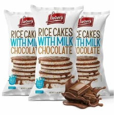 Milk Chocolate Covered Rice Cakes, Kosher, Fat& Gluten Free Snacks, (Pack of 3)