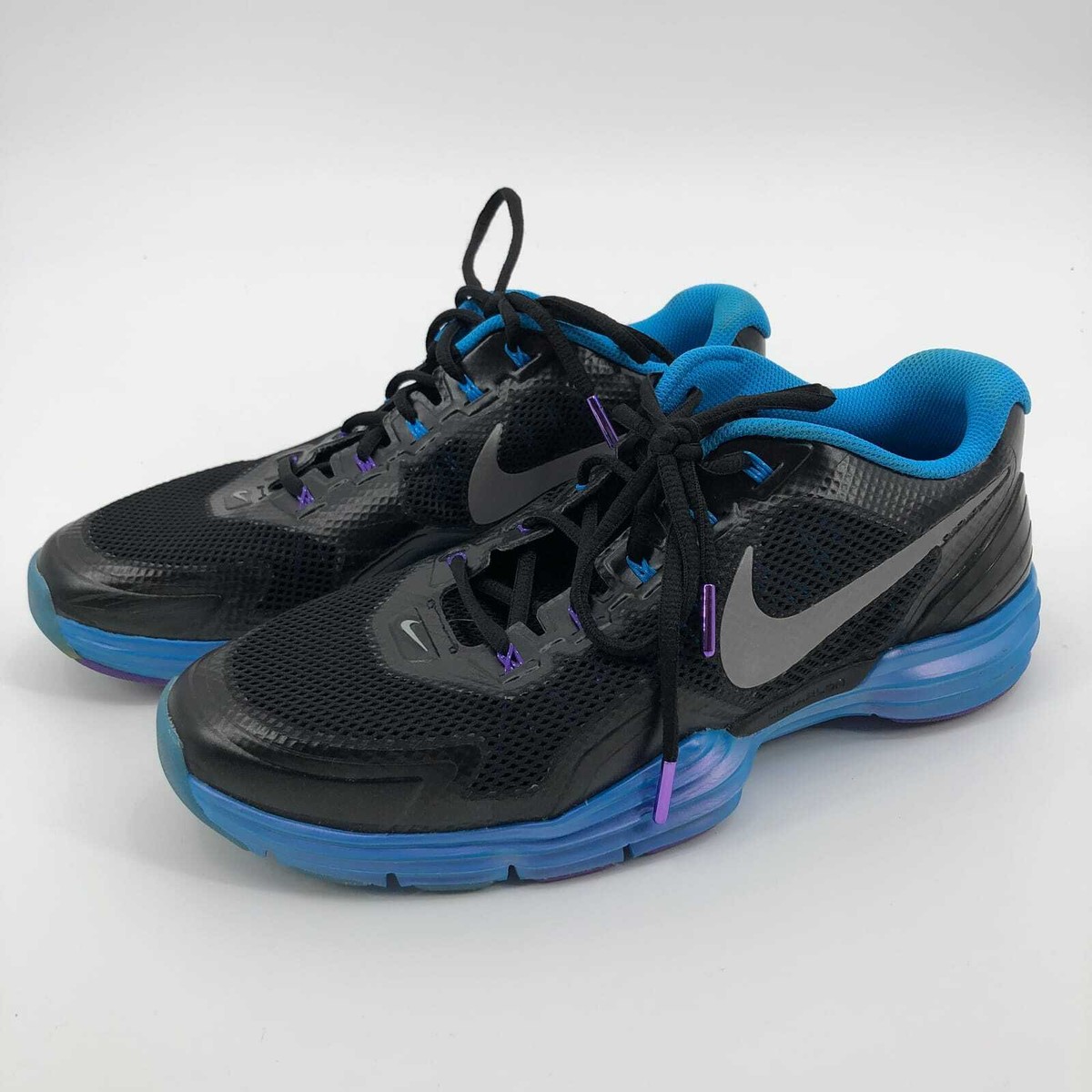 Black/Blue Nike Lunar Tr1+ Sport Pack With Nike + Training | Lace Up Closure NIKE LUNAR TR1 TRAINER 1 Flywire Black Blue VOLT MENS SHOES  main image 4