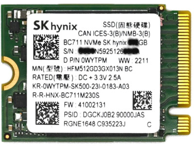 SK Hynix BC511 SSD 256GB M.2 2230 NVMe PCIe 3.0 für Steamdeck
