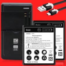 High Grade 2x 3770mAh Battery Wall Charger Cable f Motorola Moto E5 Play XT1921