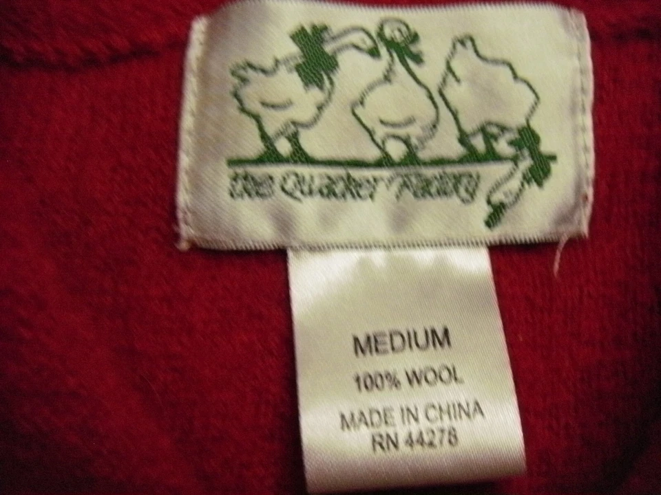 Quacker Factory Cardigan Sweater Women M Red Wool Full Zip Collared Embellished - Image 2 of 4