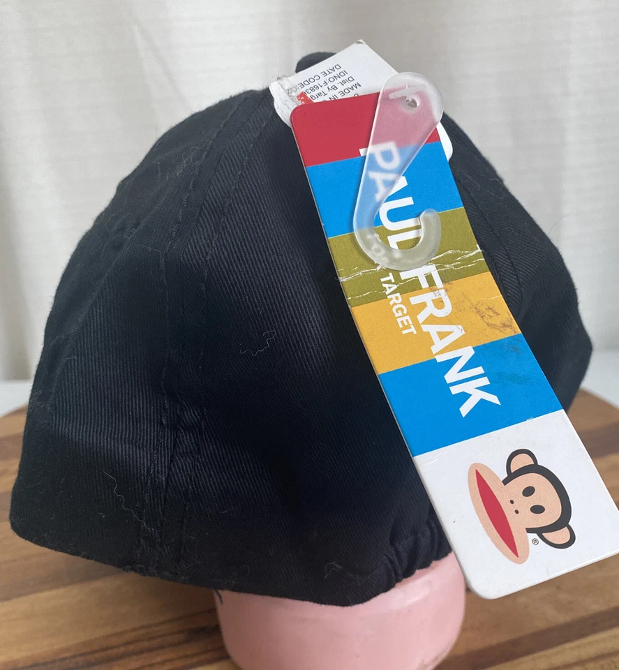 NUEVO CON ETIQUETAS SOMBRERO PIRATA MONO PAUL & FRANK JOVEN JOVEN NEGRO/ROJO AJUSTABLE H7 Foto 2 de 2