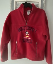 Walt Disney World Kids XL Red Fleece Quarter Zip Mickey Mouse Extra Large EUC