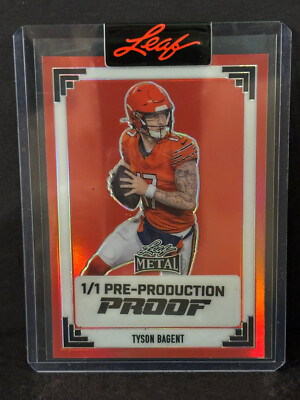 2024 Leaf Metal RED Pre-Production Proof TYSON BAGENT Football 1/1