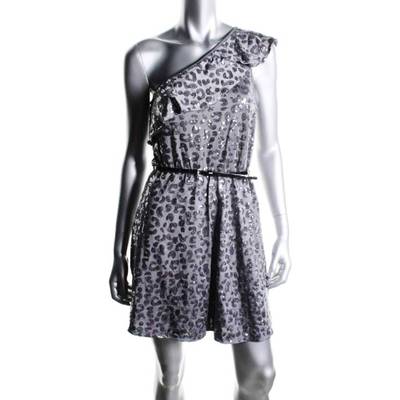 open lace back dress Kenny One Shoulder Tiered Maxi Dress Blue S