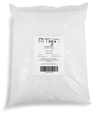 Pritogo Paraffinwachs für Kerzen | 3,5 kg | weiß | Granulat | Vollraffiniert