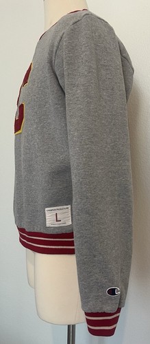 Vintage Champion Gray Red Yellow Ringer Lettermen Sweatshirt USC colors Large - Picture 3 of 9