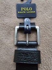 Polo Ralph Lauren  Leather Belt Size32 Black New