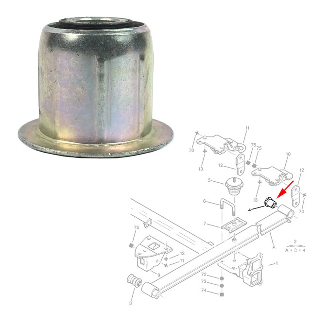 2 X Rear Axle Lower Leaf Spring Bearing Bush Bushing Fits FIAT DUCATO