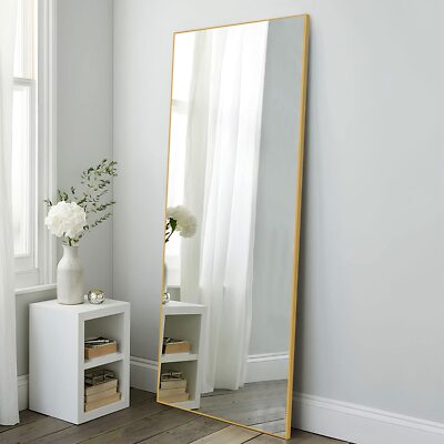 47''x22'' Wall Mirror Full Length Wallmounted Hanging Gold Bathroom For Rectangu