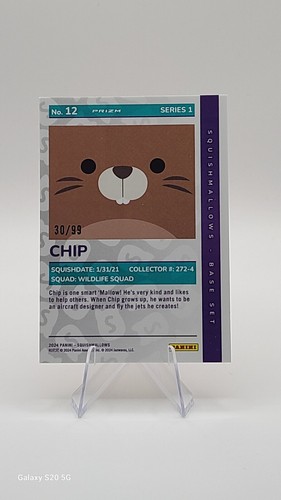 2024 Panini Squishmallow Series 1 Chip No. 12 Orange Pulsar /99 - Picture 2 of 2