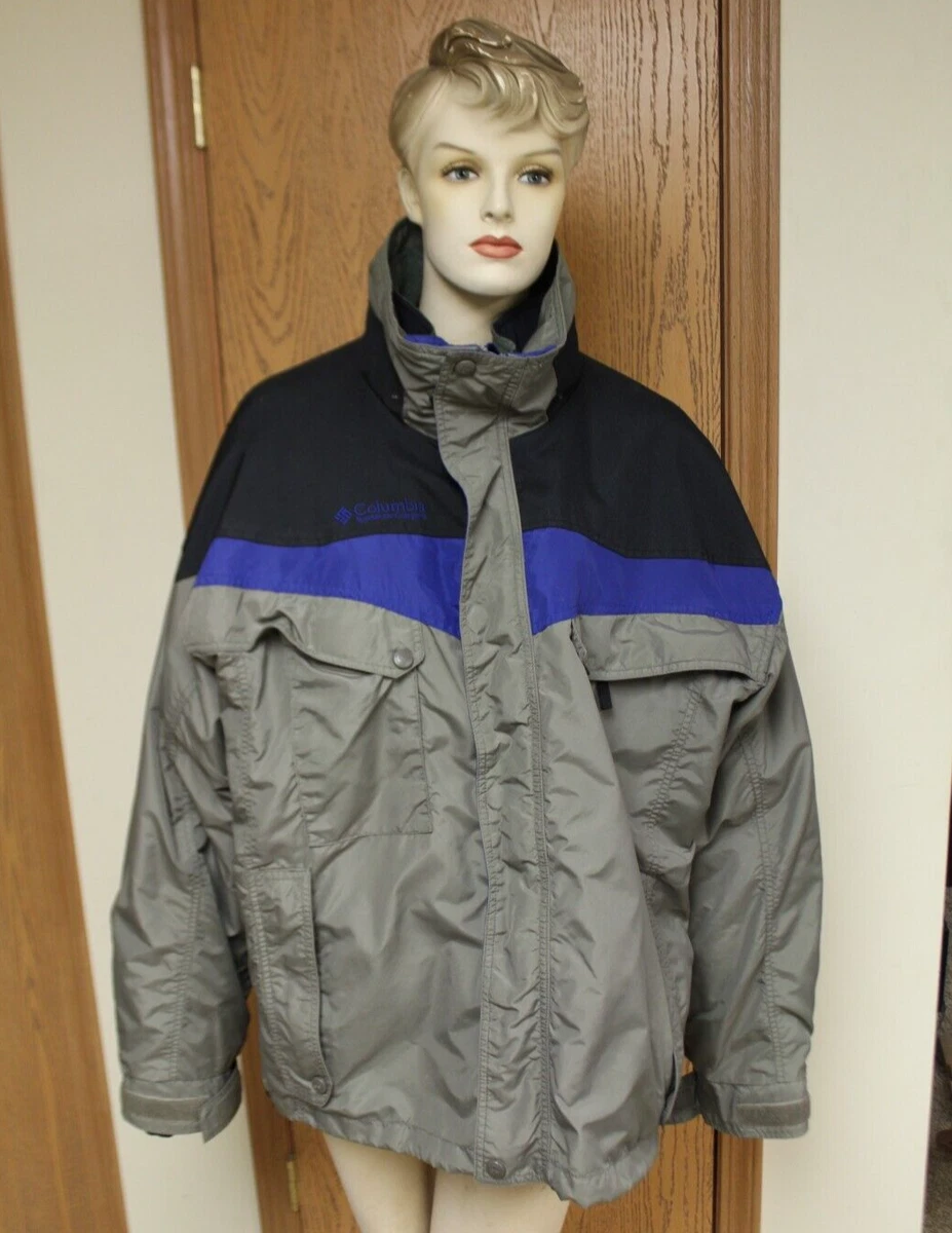 Columbia Men XL 3 In 1 Interchange Winter Jacket GRAY BLACK BLUE
