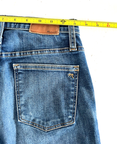Pantalones de mezclilla ajustados Madewell para mujer azules con botones delanteros 10" cintura alta talla 26 - Imagen 8 de 14