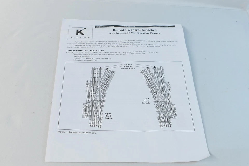 K Line 776 O Scale Structures SuperSnap 72 Remote Track Switch Righthand - Image 3 of 4