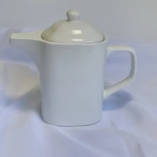 California Pantry 2013 Ceramic Bright White Square Tea Pot Ceramic Micro & Dishw
