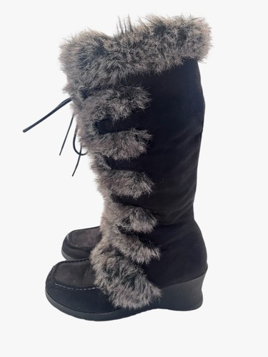Unionbay Boots Womens 8.5M Knee High Faux Fur Wedge Cozy Winter Cabincore Y2K - Picture 3 of 5